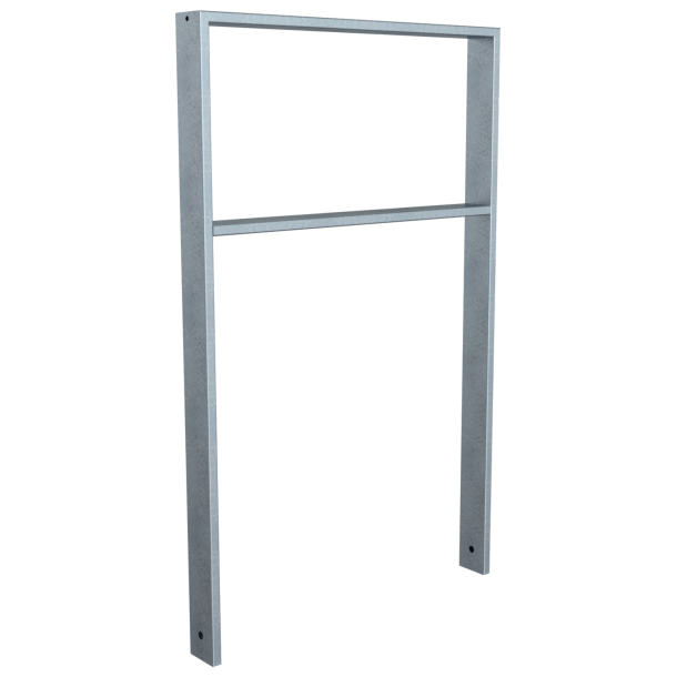 Lean-on hoop made of steel tube | Square tube, 80 x 20 mm | with cross bar | total width: 750 mm | hot-dip galvanized